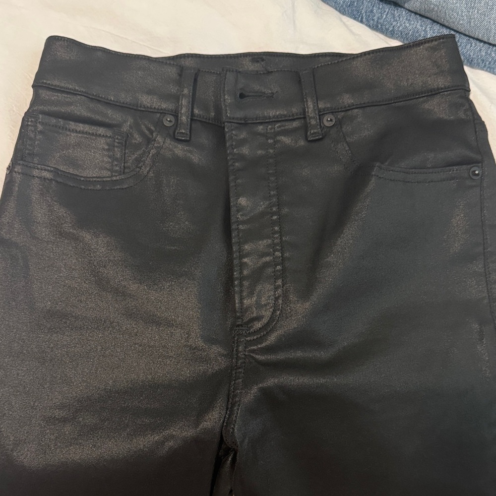 Express Women's Shiny Black Skinny Jeans